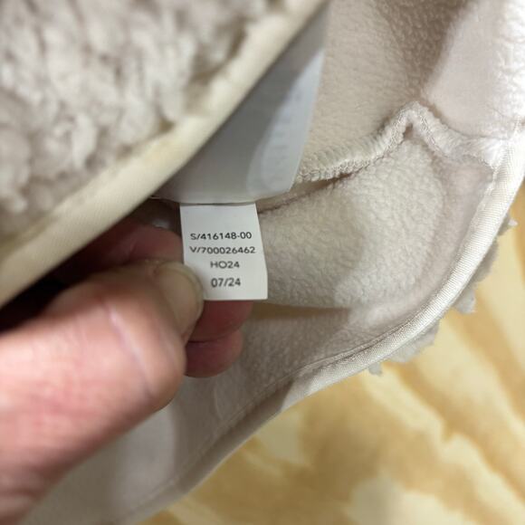 Athleta Women’s Sherpa Fleece Zip Jacket Cream White M Cozy Full Zip perfromance - Picture 7 of 9